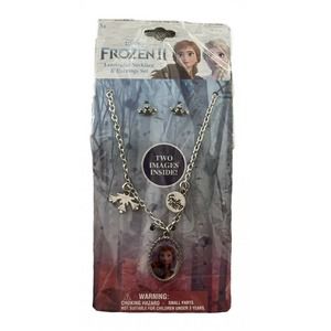 Disney's Frozen II Anna & Elsa Lenticular Necklace and Earring Set